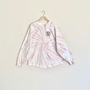 Disney Parks Spirit Jersey Tie Dyed Pink White Long Sleeve Shirt Adult Large OS